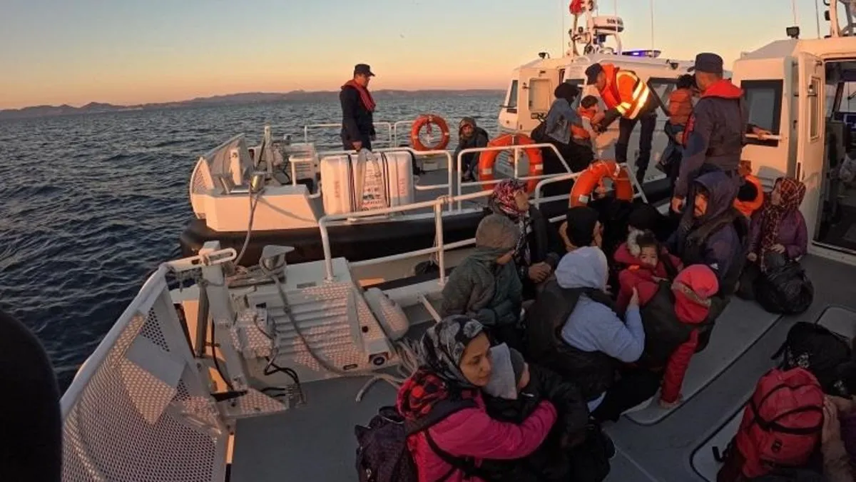 Ayvalık’ta 16’sı çocuk 33 düzensiz göçmen yakalandı