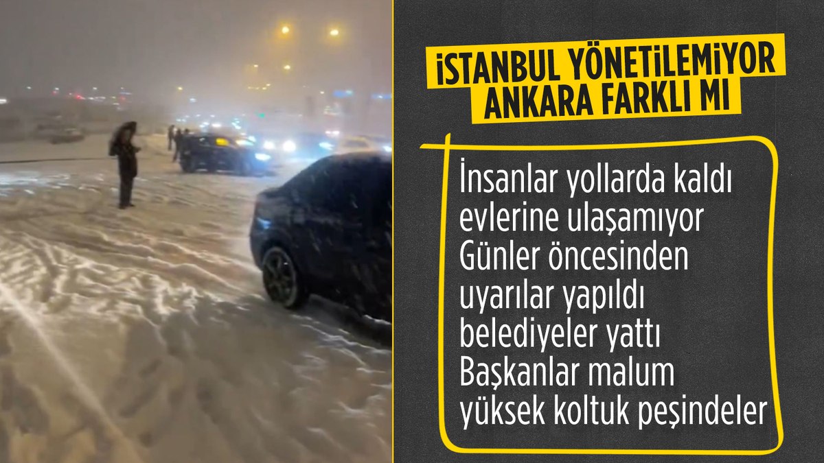Ankara’da kış yüzünü gösterdi: Vatandaşlar yine yollarda kaldı